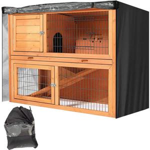 Rabbit Hutch Cover Outdoor Waterproof Double Rabbit Cage Dust Cover for Winter Pet Cage Protection with Zipper Opening Visible Window Vent Holes 48x20x41/122x50x105cm