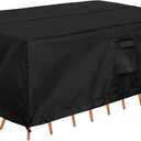 OutdoorLines Outdoor Waterproof Patio Table Furniture Set Covers - Rectangle Couch Sectional Cover Outside Weatherproof Patio Furniture Covering for Deck, Lawn and Backyard 110"L x 84"W x 28"H, Black