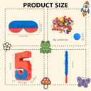 Number 5 Birthday Pinata for Kids, Spider Theme Pinata 16 Inch with Stick, Blindfold & Confetti, Superhero Party Decorations for Boys and Girls (5th)