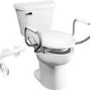 Bemis Assurance 3" Raised Toilet Seat with Handles and Bidet Attachment, Secure Hinges, Clean Shield Guard, Round, White