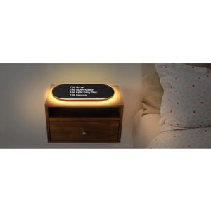 TSJ OFFICE Glass Desktop Whiteboard - 17 X 7 Inches Small Dry Erase Board with Warm Light, Black Glass White Board Surface Notepad with 1 Drawer, Desk Organizers for Office, Home, School Supplies