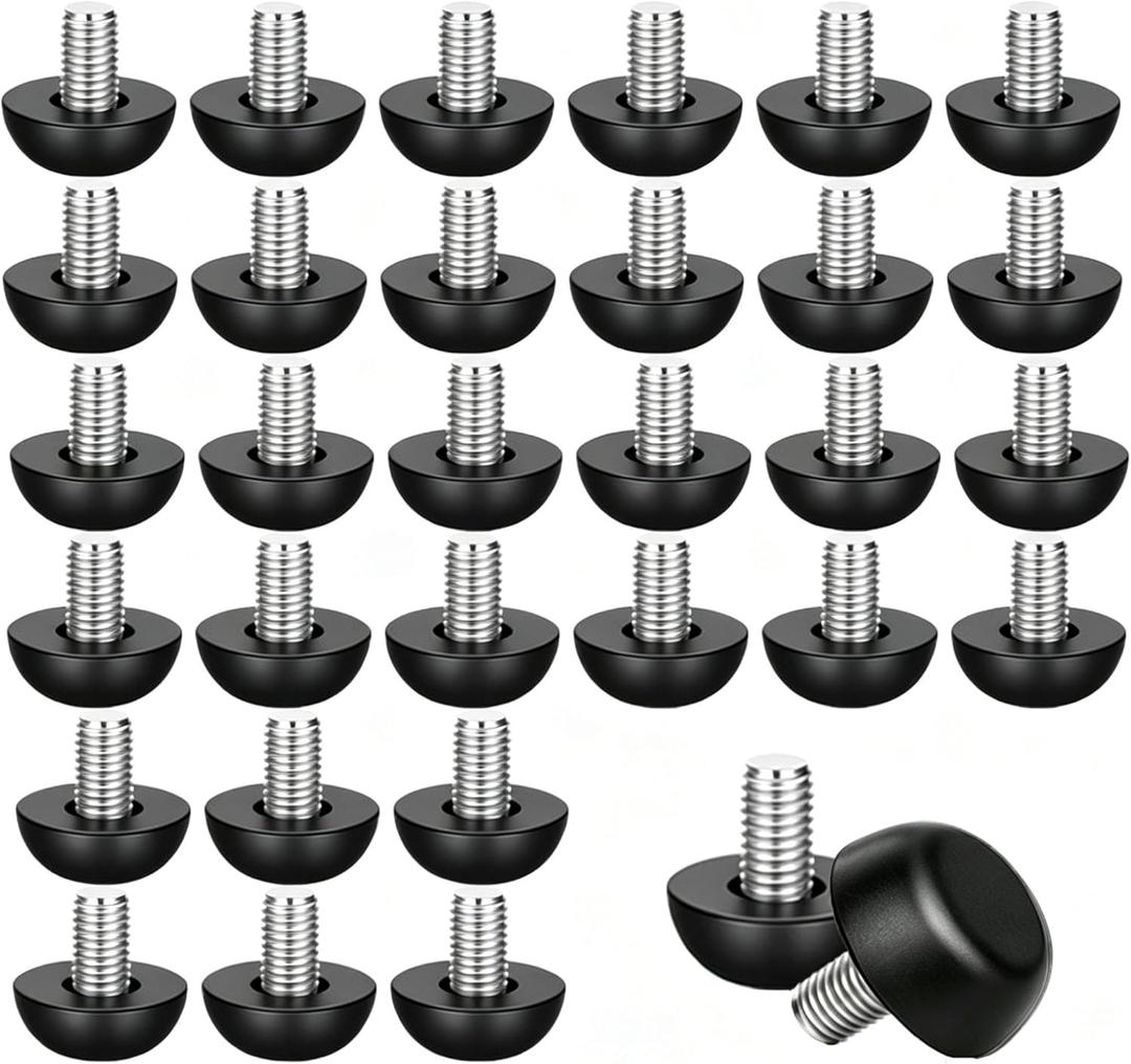 32PCS M8 x 1.25 Adjustable Leveling Feet, 304 Stainless Steel Outdoor Patio Furniture Legs Replacement, Screw-in Table Chair Desk Levelers for Wobbly Furniture Legs & Cabinet Stabilizers
