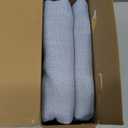 MIULEE Chambray Blue Linen Curtains 84 Inch Length 2 Panels for Bedroom Living Room, Soft Linen Textured Window Drapes Semi Sheer Light Filtering Back Tab Rod Pocket Farmhouse Modern Burlap Look Decor