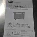 Keter Unity XL Portable Outdoor Table with Stainless Steel Top for Kitchen Prep and Outdoor Storage Cabinet for Grilling Accessories, Dark Grey