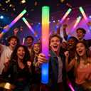 LED Foam Glow Sticks Bulk, Glow in the Dark Party Supplies with 3 Modes Flashing, Perfect for Valentine's Day, Easter, Weddings, Carnivals, Concerts, Camping, Sporting Events, Parties,Haloween (100)