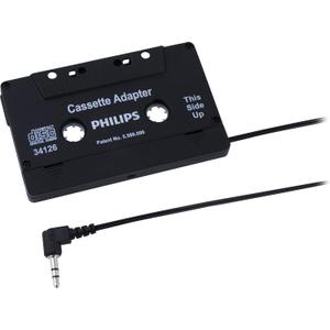 Philips Universal Cassette Adapter with 3.5mm Audio Jack, Black