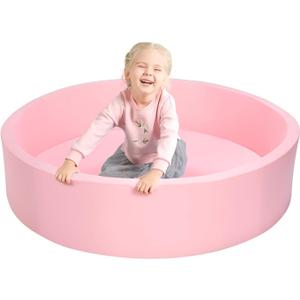 TRENDBOX Extra Large Soft Foam Ball Pit 51.2" x 11.8" (NO Balls) in Large Sponge Round Ball Pool Indoor Round Children Toddler Playpen - Light Pink (130CM)