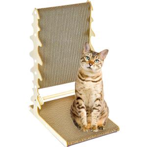 Monday To Sunday® Cat Scratch Pad, CardboardL Shape Vertical CatScratchers for Indoor Cats, Scraching Cardboard Large Size, Indoor Cat Post(Fishbone)