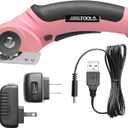Great Working Tools Electric Scissors Cordless Electric Scissors for Cutting Fabric, Cardboard, Plastic, Electric Rotary Cutter, Pink