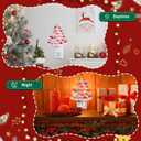 Tfro & Cile Ceramic Christmas Tree Night Light 2 Pack Xmas Decorative Tree Lamp Small Vintage Light Up Bathroom Decor with On/Off Switch for Home Bedroom (White&Pink)