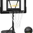 DEBERG Swimming Pool Basketball Hoop Set Height-Adjustable Portable Pool Basketball Hoop Poolside with Shatterproof Backboard and Stainless Steel Rim/Bracket, Includes a Ball and Air Pump