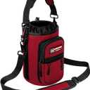 NATURE PIONEOR Water Bottle Holder with Strap,Water Bottle Carrier Bag Sling Sleeve with Adjustable Shoulder Strap & Handle and Large Phone Pocket for Walking,Hiking,Travelling for 25oz/32oz/40oz/64oz (Magenta Red)