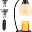 Candle Warmer Lamp with Timer Remote, Adjustable Electric Candle Melt Heater Glass Lamps with Dimmer for Various Jar Candles & Home Decor ( 2 Bulbs)