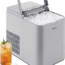Midea MERI26B1AGY Countertop Bullet-Ice Maker, 8 Ice Bullets Ready in 6 Minutes, 26lbs/24H, Self-Cleaning Function with Ice Scoop and Basket for Home/Office/RV