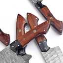 Damascus Steel Professional Kitchen Knife Set of 5 Pcs With sheath, Chef knife set, Utility Chef Knife Set, Kitchen Gadgets, Kitchen Gifts, Viking Kitchen Knife For Men, Mothers day gifts (Wood)