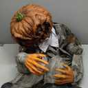 Halloween Animatronics Decorations 6ft Jack, Animated Lifesize Pumpkin Horror Decor with Motion Sensor, Creepy Sound, Scary Move, Light Up Eyes, Haunted House Spooky Prop for Outdoor, Yard Lawn