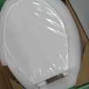 Wood Toilet Seat, Slow Close, High Gloss Finish, Premium Moulded Wood, White, PIKLiDS (Round)