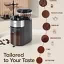 Coffee Grinder - Lonkion Electric Burr Coffee Grinder with 28 Grind Settings - Anti-Static Coffee Bean Grinder for Espresso, Drip, French Press - 2-12 Cup Adjustable - Stainless Steel - Gloss Black