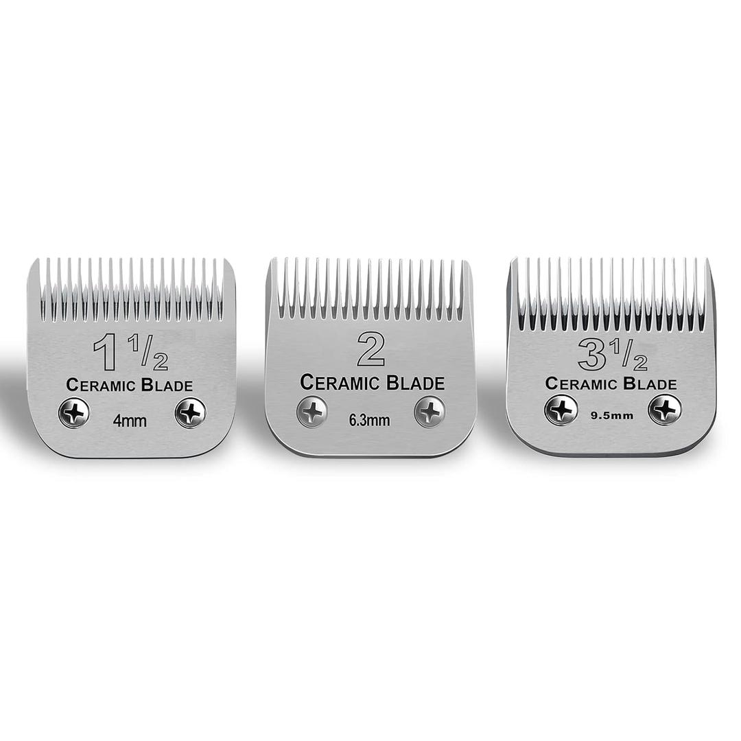 3 Packs Professional Detachable Replacement Ceramic Blades Set,Cut Length 5/32-Inch to 3/8-Inch,compatible with Andis/oster Classic 76/Star-Teq/Power-Teq/A5 Clipper