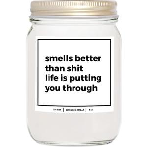 You Nique Designs Get Well Soon Candle 8oz - Cancer Care Gifts, Thinking of You Gifts for Women, Feel Better, After Surgery Recovery Items, Cheer Up Candles for Women (Lavender & Vanilla)