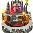 Christmas Village Animated Moving Trains Collectible Building Christmas House 8 Festive Songs Christmas Decorations
