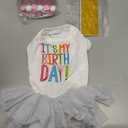 ANIAC Dog Birthday Dress and Hat Set Puppy Lace Tutu Pink Pet Crown Hat with 0-9 Figures Birthday Outfit for Cats Dog (White+Pink,Medium)