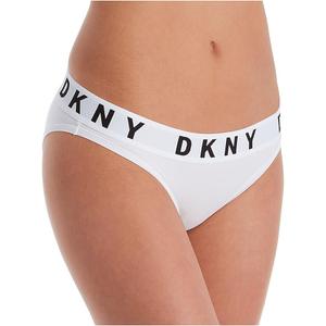 DKNY Women's Cozy Boyfriend Collection Low Rise Bikini (White/Black), Size S