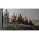 FWIEXA Green Forest Mountain Framed Canvas Wall Art Set, Wildflower Meadow Wall Decor, Floral Pictures Artwork, Nature Sunset Landscape Art Prints for Living Room, Bedroom, Office - Size 20"x40"