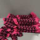 Foaincore 24 Pairs Pink Ribbon Socks Bulk Breast Cancer Awareness Support Pink Out Day Football Volleyball Compression Socks