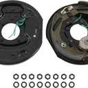 JDMSPEED Pair of 10" x 2-1/4" Self Adjusted Electric Trailer Brake Assembly Left and Right 3500lb Axle Trailer Brake Kit