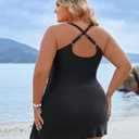 Blooming Jelly Women Plus Size Swimsuit One Piece Swim Dress Tummy Control Bathing Suits Criss Cross Modest Swimwear (Black). XL Size