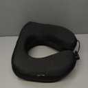 MLVOC Neck Pillow for Traveling, Upgraded 100% Pure Memory Foam Travel Neck Pillow for Airplane Flight Sleep, Breathable & Machine Washable Cover, Travel Kit with 3D Eye Mask, Earplugs & Bag, Black