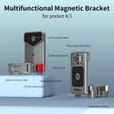 Magnetic Mount,Aluminum Alloy Magnet Expansion Adapter Holder for DJI Osmo Pocket 4/4 Pro/Pocket 3/Xtra Muse with Cold Shoe Slot,The Angle can be Adjusted.Can be Attached to a Tripod Selfie Stick
