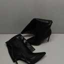 Elisabet Tang 4 inch Women's Knee High Long Boots, Stiletto Tall Pointed Toe Heeled Boot Leather Suede Comfortable Sexy (7.5, Brave Black)