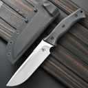 Sitivien ST22 Fixed Blade Knife 154CM Stainless Steel Blade Micarta Handle Full Tang EDC Tool Straight Knife for Working Camping Survival(Silver)