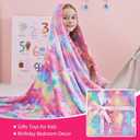 QSTEHEML Glow in The Dark Unicorn Blanket Birthday Gift for Girls Age 3-12 Years Old, Unicorns Toys Girls Presents for Grandkids, Soft Unicorns Throw Blanket for Daughter 50"60"