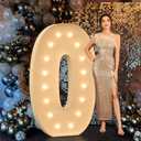 Marquee Numbers, 5FT Large Light Up Numbers Balloon 0, Giant Light up Numbers, Mosaic Numbers for Balloons Frame for Party Decor Birthday Party Decorations Anniversary, Balloon Arch Kit