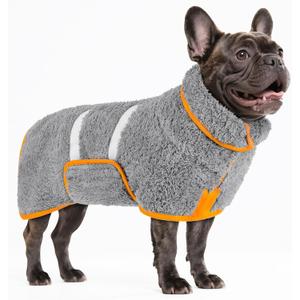 Bienbee Dog Bathrobe, Quick Drying Super Absorbent Dog Robes for After Bath, Warm Keeping Dogs Towel, Dogs Bath Supplies, Gray M (Grey)