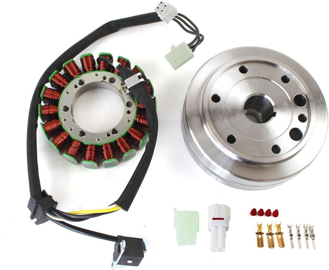 32102-38F00 Flywheel Rotor Kit, Compatible with Suzuki LTA LTF 400 Eiger Arctic Cat 400 ATV Eiger 2002-2007, Automotive Flywheel Stator Kit & Gasket Replacement Part 32101-38F01