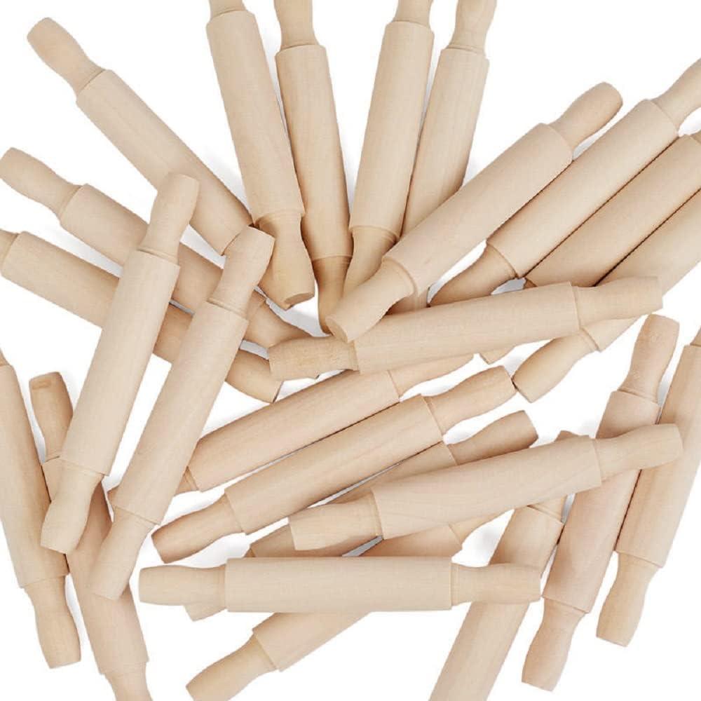 Group of 48 Unfinished Wood Craft Rolling Pins for Parties, Favors, and Embellishing