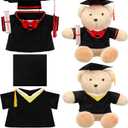 2 Sets Graduation Bear Clothes Graduation Cap and Gown Outfit Fits Most 14-18 Inch Bears Stuffed Animal Clothes Stuffed Animal Clothing Bear Costume for Make Your Own Stuffed Animals Graduation Gifts