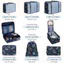 BAGAIL 8 Set Packing Cubes Luggage Packing Organizers for Travel Accessories-Navy Leaf