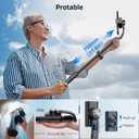 Smartphone Gimbal Stabilizer with Remote, Aluminum Extendable Selfie Stick Tripod, 360 Automatic Rotation, Auto Balance for Live Video Recording, Vlogging, YouTube Compatible with iPhone and Android