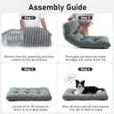 FURTIME Washable Dog Bed Large Sized Dogs, Deluxe Dog Crate Beds Comfy Fluffy Kennel Pad Anti-Slip Pet Sleeping Mat, Machine Washable Dogs Pillow, 35"x23"x3.5", Blue