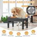 Elevated Dog Bowls Stand Large Breed, Height Adjustable Raised Dog Bowls Holder with 2 Stainless Steel Food Bowls for Small, Medium and Large Canine