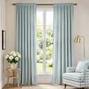 Lazzzy Velvet Blackout Curtains Thermal Insulated Room Window Drapes Super Soft Luxury Curtains for Living Room Bedroom Rod Pocket 2 Panels, Misty Blue, 52" W x 96" L