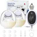 Breast Pump D6, Ultra-Lightweight Hands Free Wearable Breast Pump with Upgraded Leak-Proof Double-Seal Flange, Electric Breastfeeding Pump 3 Modes | 9 Levels, 3 Fine-Tuned Rhythms, 15/17/19/21/25mm