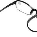 PROFLEX SpareSpecs Reading Glasses (value 5 pack) - lightweight, impact resistant, scratch resistant, bendy, flexible, anti-slip, unisex (mens + womens) (Oval; BLK; +3.5) (Black)