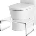 Acrylic Toilet Stool Squat Set of 2, Squatting Toilet Stool for Adults Kids,Modern Design Pooping Stool, Easily Blend into Any Bathroom (Clear-2PCS)