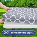 Smiry Picnic Table Cover with Bench Covers, Waterproof Elastic Fitted Tablecloth for 6 Foot Tables, Washable Polyester Tablecloths for Camping, Indoor & Outdoor (Grey, 30x72 Inch 3-pc Set)